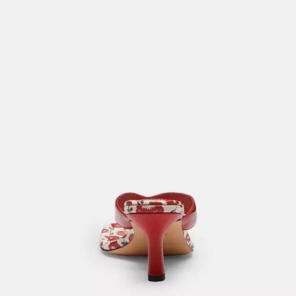 NEW COACH Women's Thong Kitten Heel With Floral Print Bold Red CBM86 US 5.5 - Picture 8 of 8